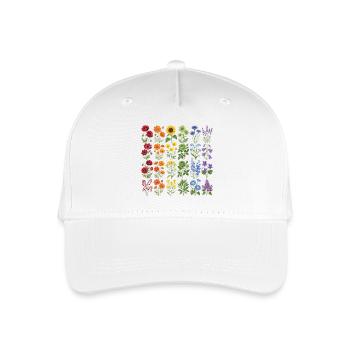LGBTQ-Pride-Monat – Regenbogenblumen - Kinder Bio Basecap - Weiß - Vorne
