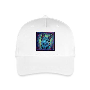 Neon wolf gaze - Organic Kids’ Baseball Cap - white - Front