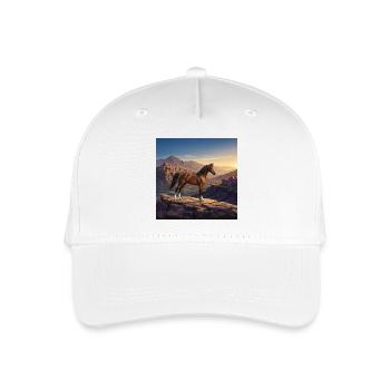 An Arabian Al Jawf horse and a landscape - Organic Kids’ Baseball Cap - white - Front