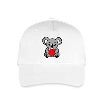 Süßer Koala mit Kawaii-rotem Herz - Kinder Bio Basecap - Weiß - Vorne