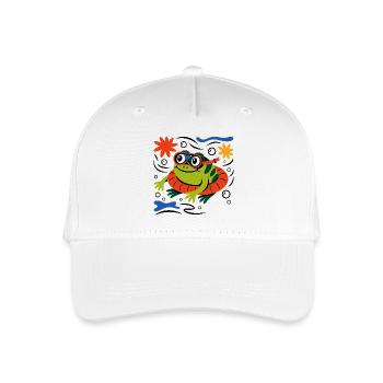 Snorkel Frog Adventure - Organic Kids’ Baseball Cap - white - Front