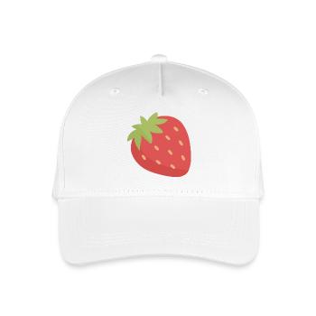 Erdbeer-Pop-Art-Charme - Kinder Bio Basecap - Weiß - Vorne