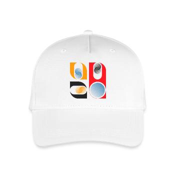 Geometrisches Muster (Formen, Bunt) - Kinder Bio Basecap - Weiß - Vorne