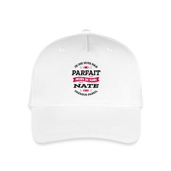 NATE PARFAIT - PRENOM NATE - Casquette de baseball bio Enfant - blanc - Devant