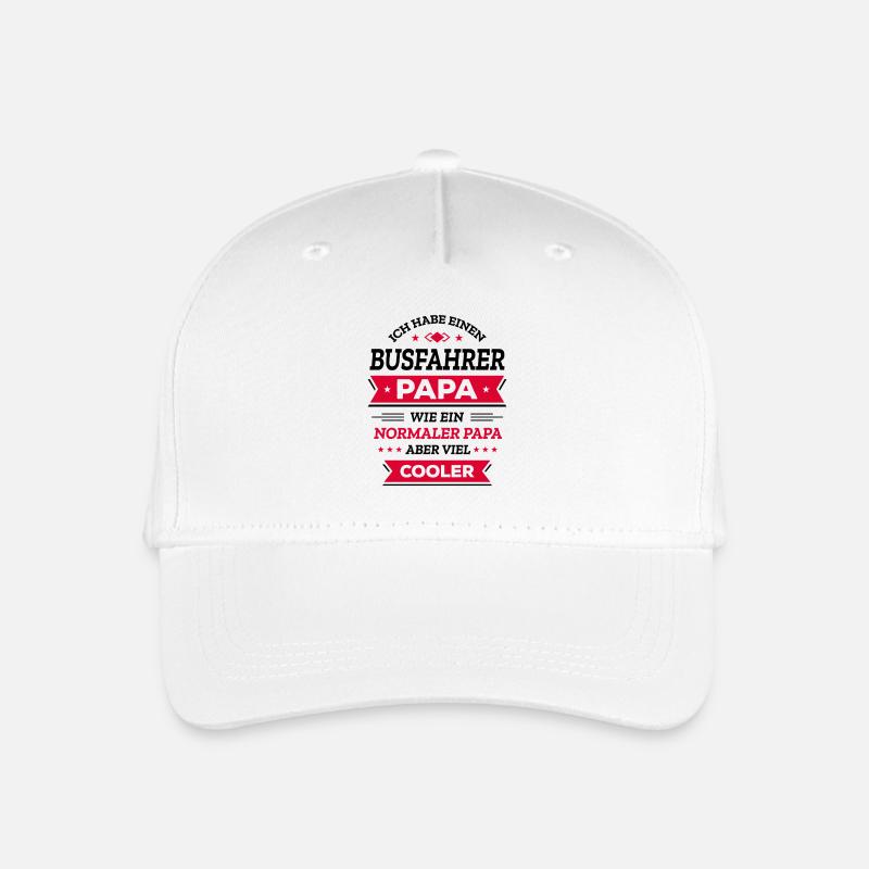 BUSFAHRER PAPA: COOL, HELD, FAHRT, STYLE, JOB - Kinder Bio Basecap - Weiß