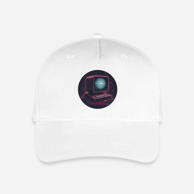 Pixel-Computer - Kinder Bio Basecap - Weiß