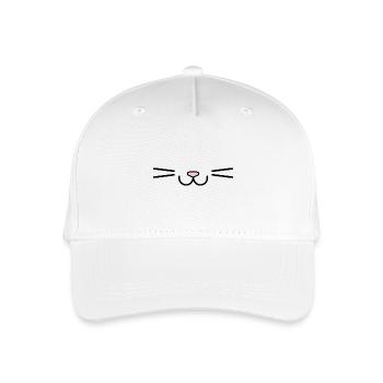 Minimalistisches Kawaii Katzengesicht - Kinder Bio Basecap - Weiß - Vorne