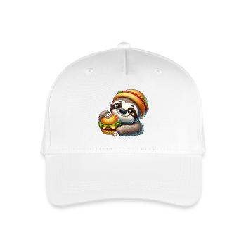 paresseux avec burger mignon dessin animé de restauration rapide - Casquette de baseball bio Enfant - blanc - Devant