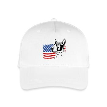 Bullterrier US Amerika Fahne Hunde Hund Wilsigns - Kinder Bio Basecap - Weiß - Vorne