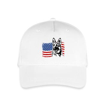 Deutscher Schäferhund US Amerika Fahne Wilsigns - Kinder Bio Basecap - Weiß - Vorne