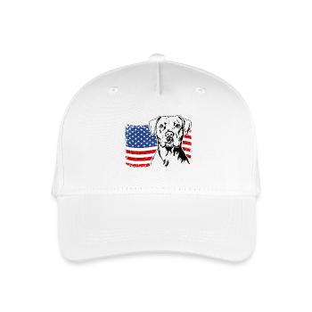 Dogo Argentino US Amerika Fahne Hunde Wilsigns - Kinder Bio Basecap - Weiß - Vorne