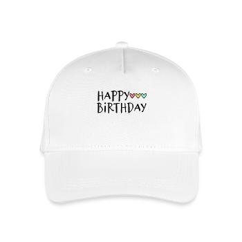 ANNIVERSARY. HAPPY BIRTHDAY. HAPPY BIRTHDAY. - Organic Kids’ Baseball Cap - white - Front