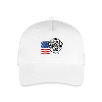 English Mastiff US Amerika Fahne Hunde Wilsigns - Kinder Bio Basecap - Weiß - Vorne