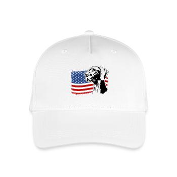 Deutsch Kurzhaar US Amerika Fahne Wilsigns - Kinder Bio Basecap - Weiß - Vorne