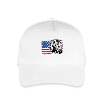 Deutscher Wachtelhund US Amerika Fahne Wilsigns - Kinder Bio Basecap - Weiß - Vorne