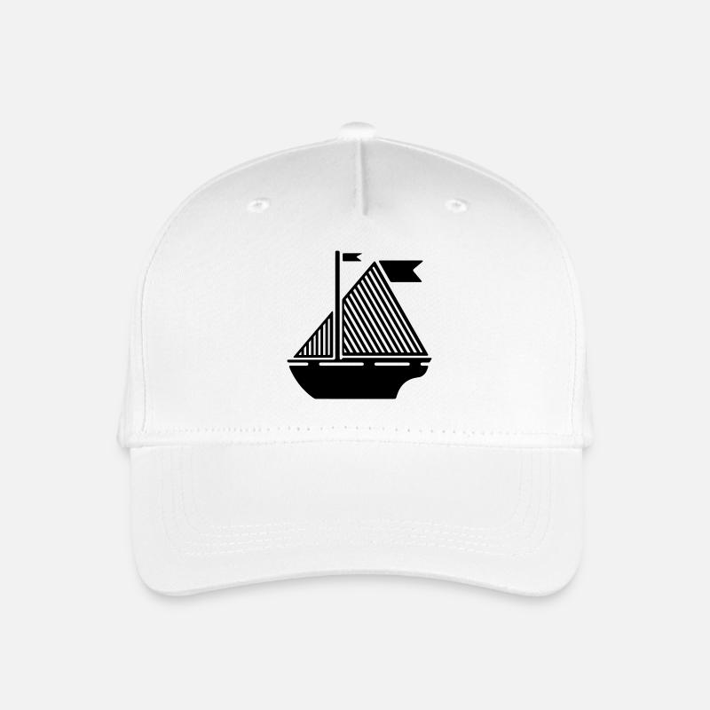 Boot Illustration - Kinder Bio Basecap - Weiß