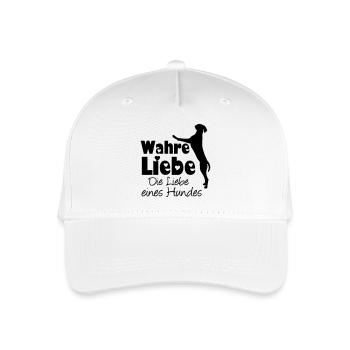 Wahre Liebe - Hund Haustier Tier Geschenk Spruch - Kinder Bio Basecap - Weiß - Vorne