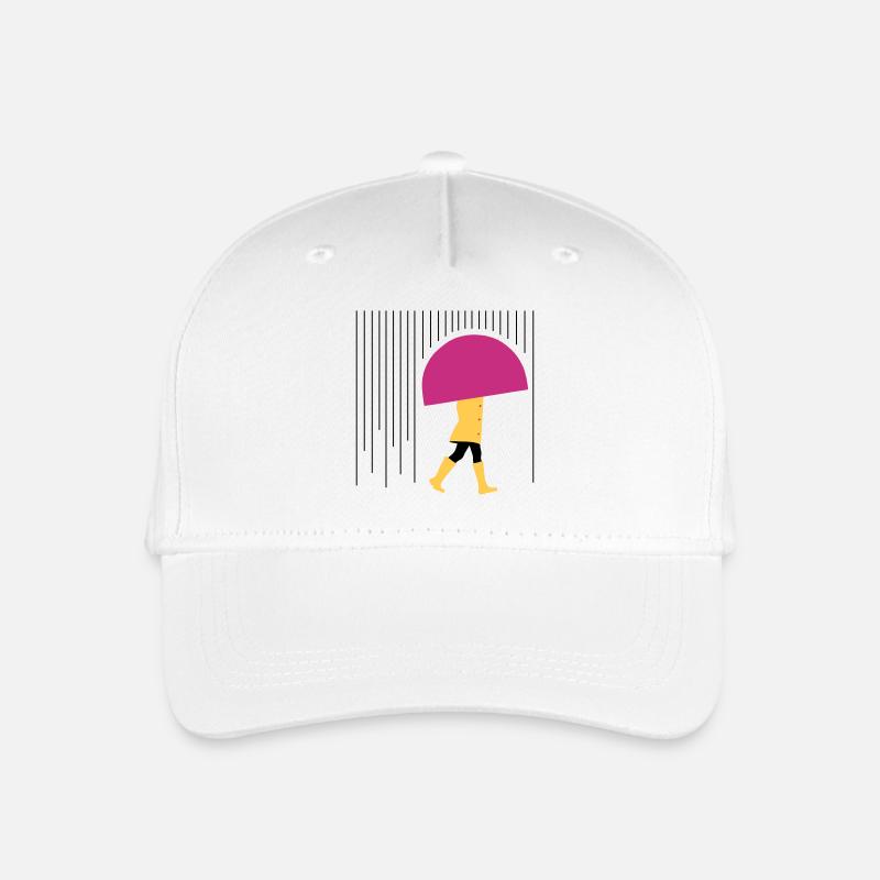 Mensch im Regen - Minimal - Kinder Bio Basecap - Weiß