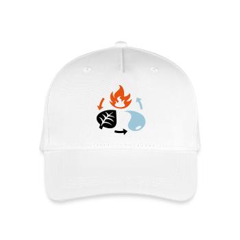 Fire, Water, Plant Elements - Organic Kids’ Baseball Cap - white - Front