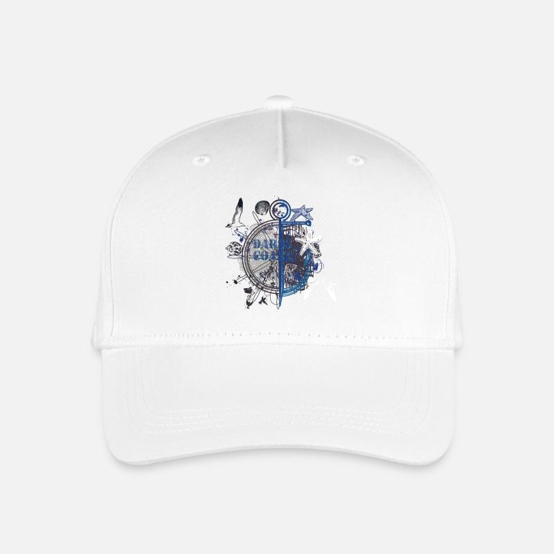 Night Nautical Anchor Compass - Organic Kids’ Baseball Cap - white