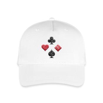 Croix de pique carreaux coeur poker et de skate used look - Casquette de baseball bio Enfant - blanc - Devant