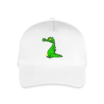 Smiling Crocodile, dreifarbiges Design - Kinder Bio Basecap - Weiß - Vorne