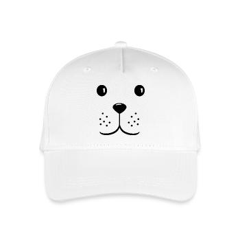 Hundekopf süßes Gesicht - Kinder Bio Basecap - Weiß - Vorne