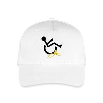 Wheelchair user slips on banana humor # - Organic Kids’ Baseball Cap - white - Front