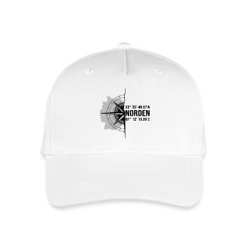 Koordinaten Norden - Kinder Bio Basecap - Weiß - Vorne
