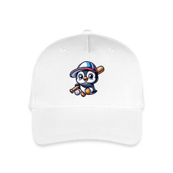 Penguin Baseball Baseball Player Cute Comic Cartoon - Organic Kids’ Baseball Cap - white - Front