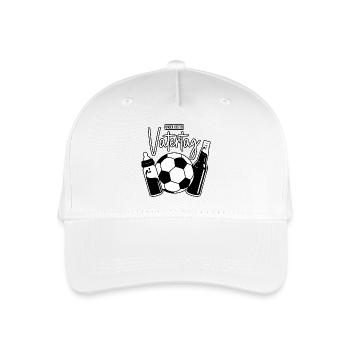 Unser erster Vatertag (Fußball Papa Sohn Baby) - Kinder Bio Basecap - Weiß - Vorne