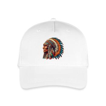 Amerikanischer Indianer Amerikanische Rote Haut - Kinder Bio Basecap - Weiß - Vorne