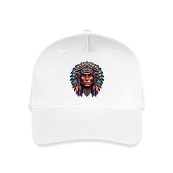 Amerikanisch, Indianer, Amerikaner - Kinder Bio Basecap - Weiß - Vorne
