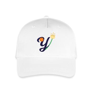 Elegant letter 'Y' with flowers - Organic Kids’ Baseball Cap - white - Front