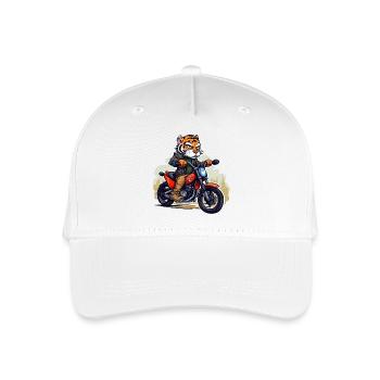 Tiger Motorcyclists - Organic Kids’ Baseball Cap - white - Front