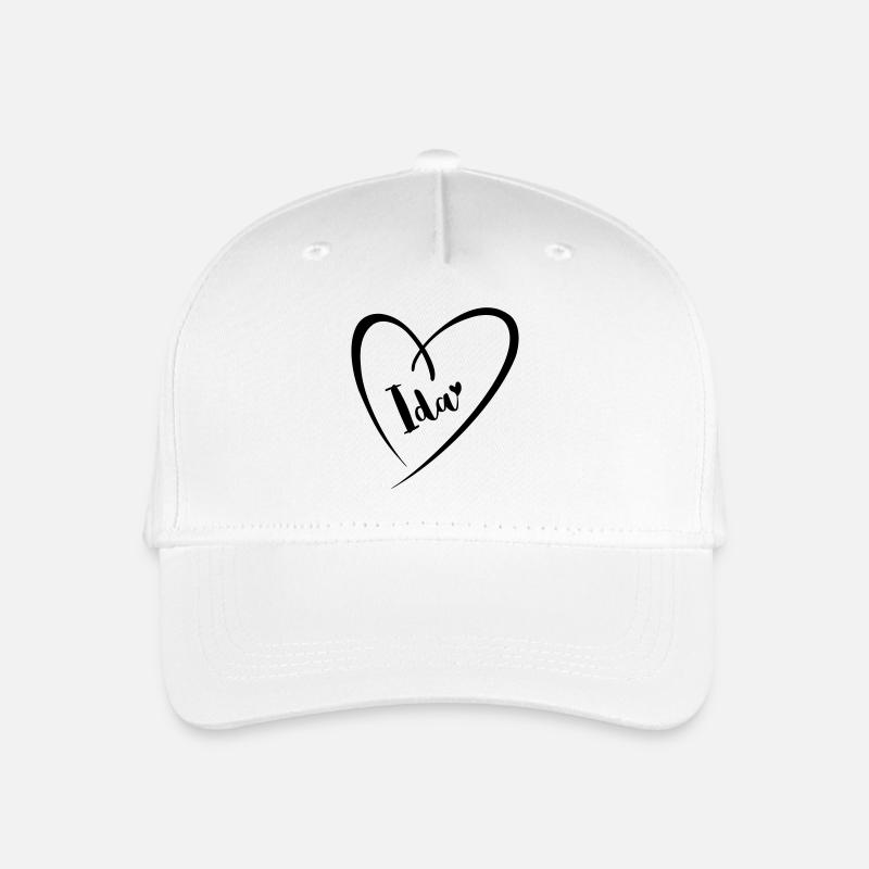 Ida Name Vorname im Herzrahmen - Kinder Bio Basecap - Weiß