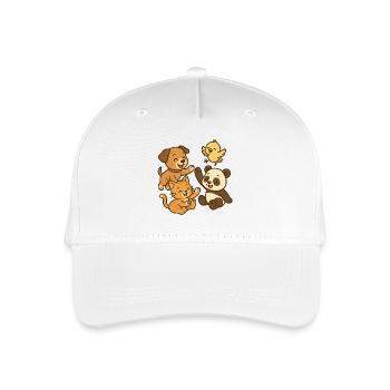 Animals at Play - Organic Kids’ Baseball Cap - white - Front