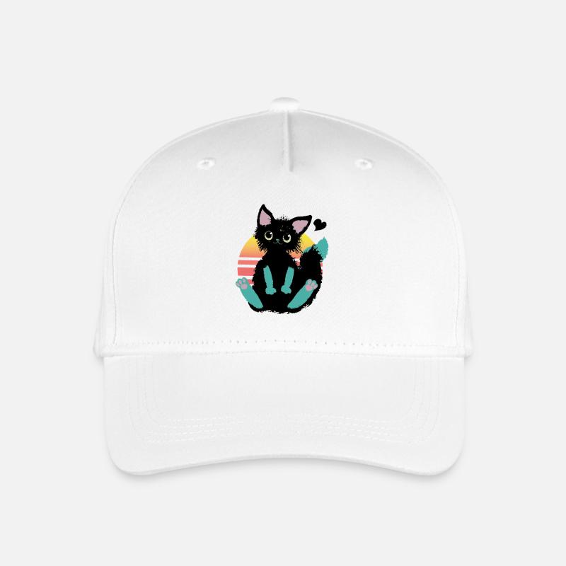 Doodle Cat - Organic Kids’ Baseball Cap - white