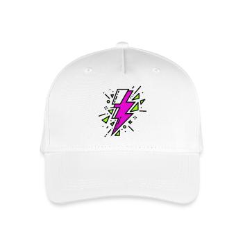Zeitgenössischer violetter und grüner Strahl - Kinder Bio Basecap - Weiß - Vorne