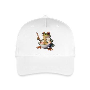 Frog eats ramen - Organic Kids’ Baseball Cap - white - Front
