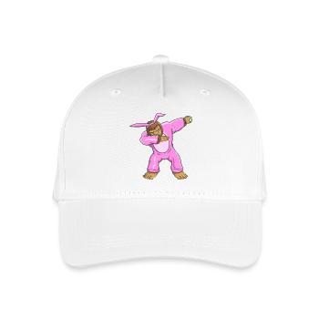 Taponner Bigfoot dans un costume de lapin de Pâques rose drôle - Casquette de baseball bio Enfant - blanc - Devant