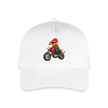 Motorcyclist Chicken - Organic Kids’ Baseball Cap - white - Front