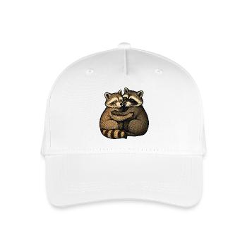 Embraced raccoon friendship - Organic Kids’ Baseball Cap - white - Front