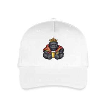 Gorilla Beer King - Organic Kids’ Baseball Cap - white - Front