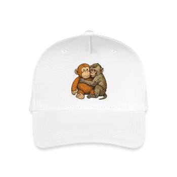 Embraced monkey friendship - Organic Kids’ Baseball Cap - white - Front