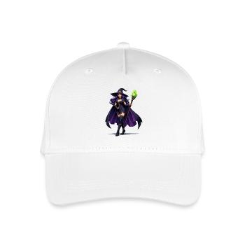 Violette Hexenkunst mit Stab - Kinder Bio Basecap - Weiß - Vorne