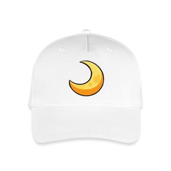 Mond in warmem Gelb - Kinder Bio Basecap - Weiß - Vorne