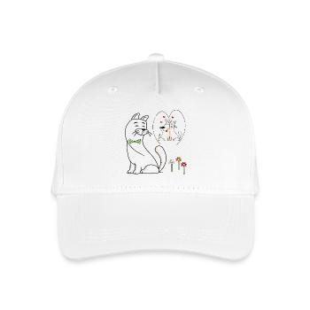 verliebte Katze - Kinder Bio Basecap - Weiß - Vorne