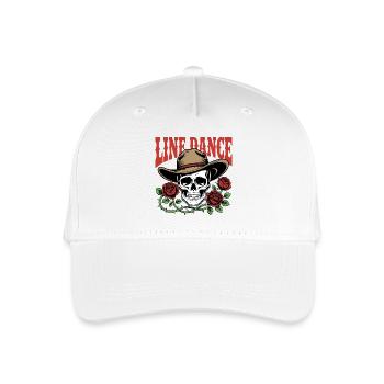 Line Dance Totenkopf Rosen - Kinder Bio Basecap - Weiß - Vorne