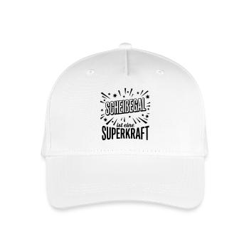 Scheissegal Superkraft - Lustiger Spruch Slogan - Kinder Bio Basecap - Weiß - Vorne